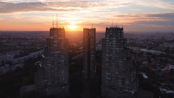 Sonnenuntergang in Belgrad