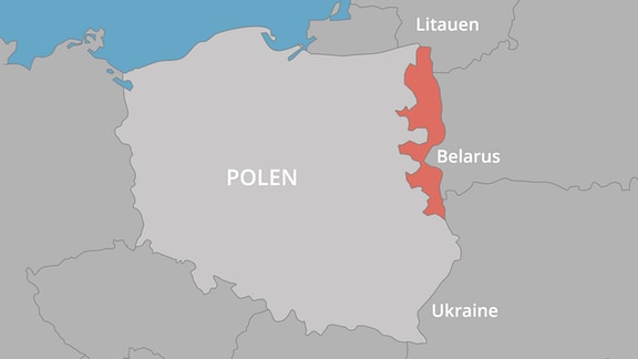 Polnische Grenzregionen, in denen der Notstand ausgerufen ist