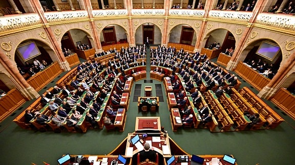 Gesamtansicht des ungarischen Parlaments innen