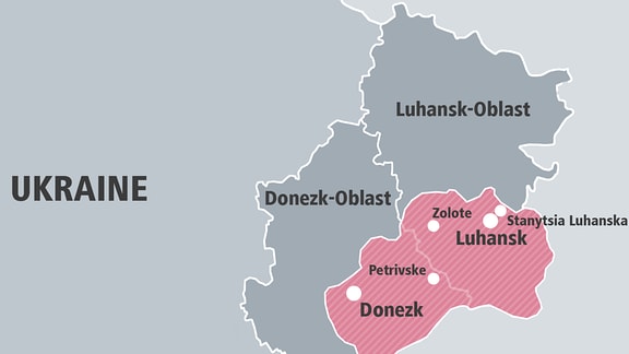 Landkarte der Ostukraine  