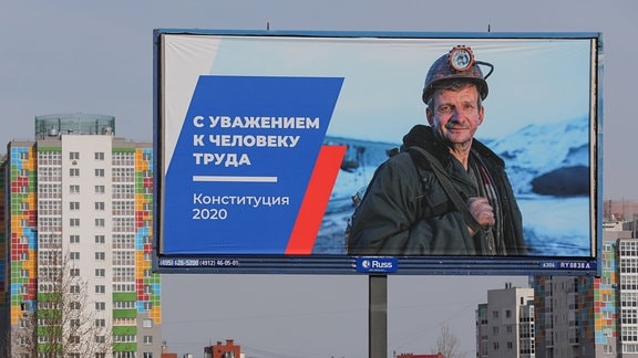 Werbung für die Verfassungsänderung in Moskau