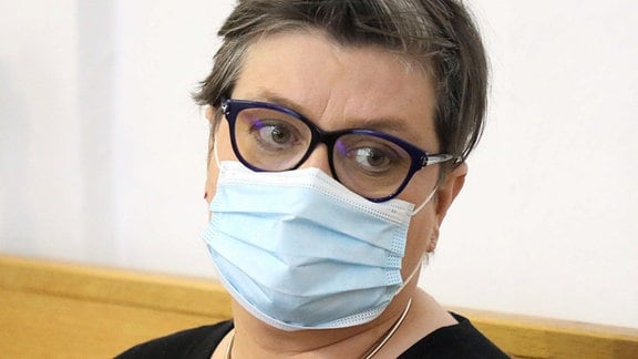 Aktivistin Elzbieta Podlesna auf der Anklagebank