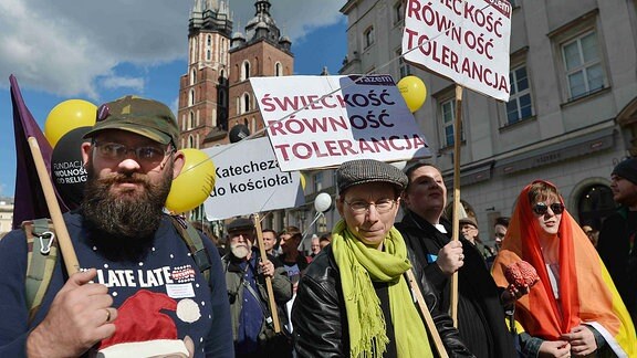 Polen demonstrieren für die Trennung von Kirche und Staat (Krakau im September 2018)