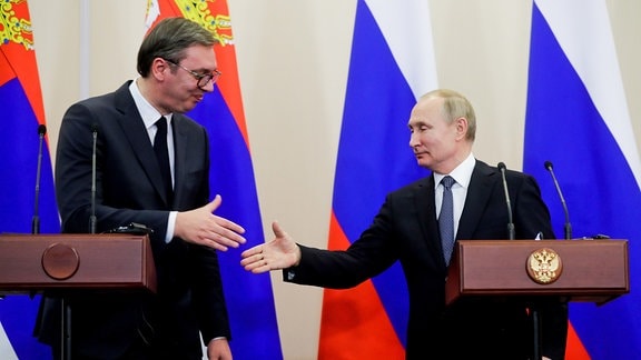 Aleksandar Vucic und Wladimir Putin