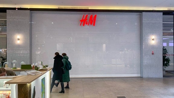 Geschlossene H&M-Filiale im Minsker Einkaufszentrum Galleria.