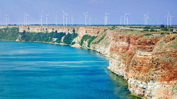 Windpark am Kap Kaliakra an der Bulgarischen Schwarzmeerküste
