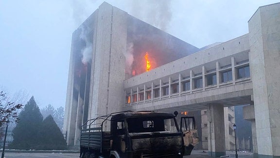 Kasachstan, Schäden und Zerstörung nach den Ausschreitungen in Almaty