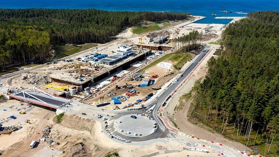 Blick auf eine Baustelle.