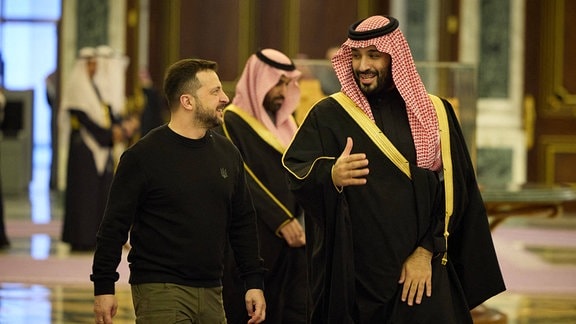 Präsident Selenskyj (Ukraine) und Kronprinz Mohammed bin Salman (Saudi-Arabien)