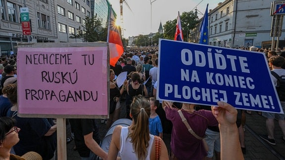 Demonstranten auf der Straße