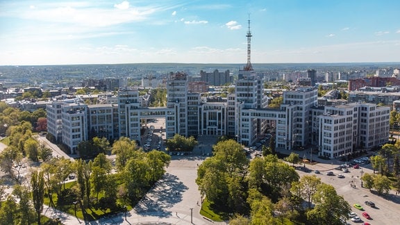Derschprom-Gebäude in Charkiw (Ukraine)