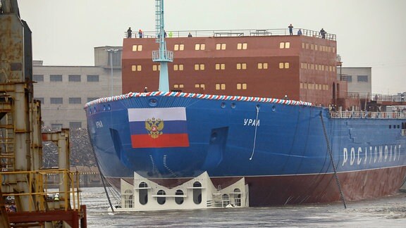 Der Atomeisbrecher "Ural" am 25. Mai 2019 im Hafen von St. Petersburg.