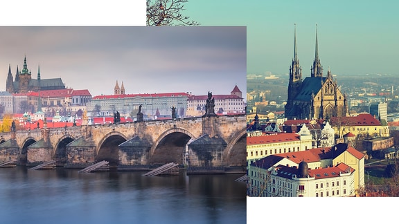 Stadtansichten von Prag und Brünn