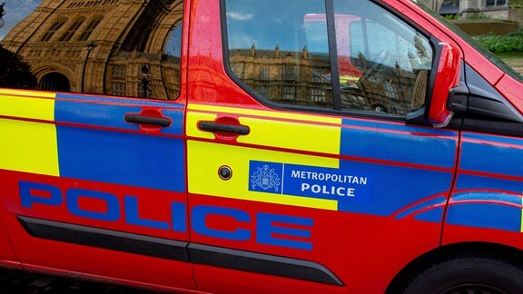 Detail eines Autos der Metropolitan police in London