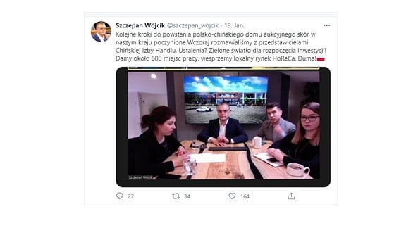 ein Tweet des polnischen Pelz-Lobbyisten Szczepan Wojcik