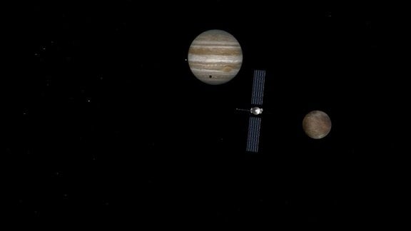 Eine Sonde auf dem Weg zum Jupitermond "Europa"