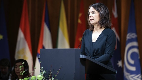 Annalena Baerbock, Bundesaussenministerin, aufgenommen im Rahmen des 14. Petersberger Klimadialog im Auswaertigen Amt. 