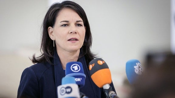 Annalena Baerbock, Bundesaussenministerin, aufgenommen beim Rat für Aussenbeziehungen in Luxemburg, 22.04.2024. 