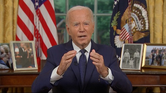 US-Präsident Joe Biden sprucht direkt in die Kamera