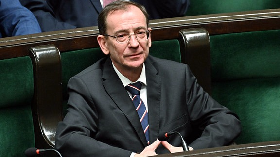 EPolens Ex-Innenminister Mariusz Kaminski im Parlament, 2023