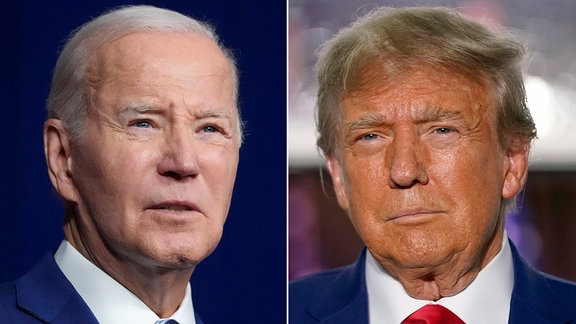 Bildkombination  zeigt Joe Biden und Donald Trump