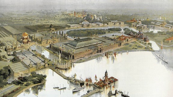 Historische Ansicht der Weltausstellung in Chicago von 1893.