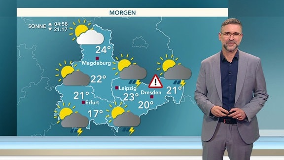 Jörg Heidermann moderiert das Wetter.