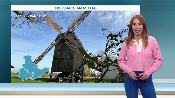 Michaela Koschak im MDR-Wetterstudio.