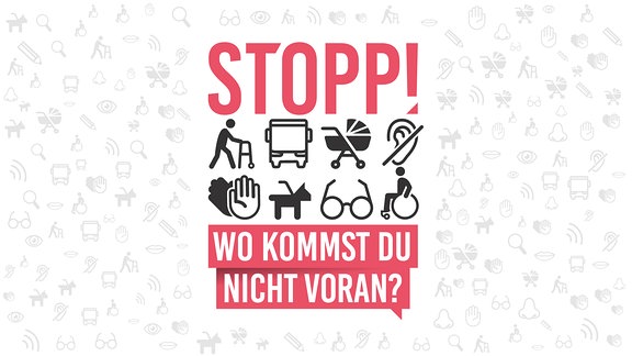 Logo Projekt Barrierefreiheit von MDR-SAN mit Correctiv „Stopp! Wo kommst du nicht voran?“