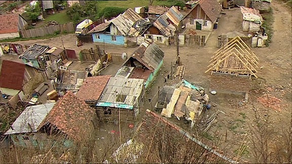 Jenny Rasche in einer Roma-Siedlung in Sibiu (Siebenbürgen)