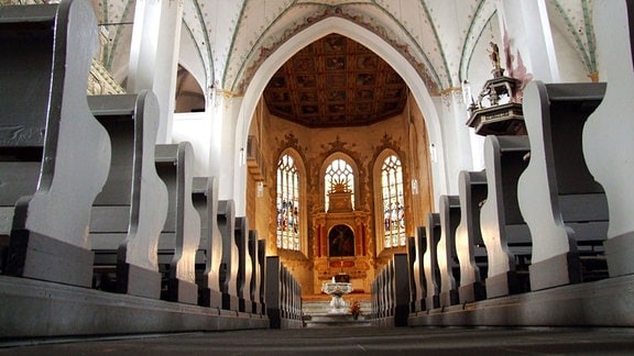 St. Marien und Laurentius Kirche in Dippoldiswalde - Blick auf den Altarraum