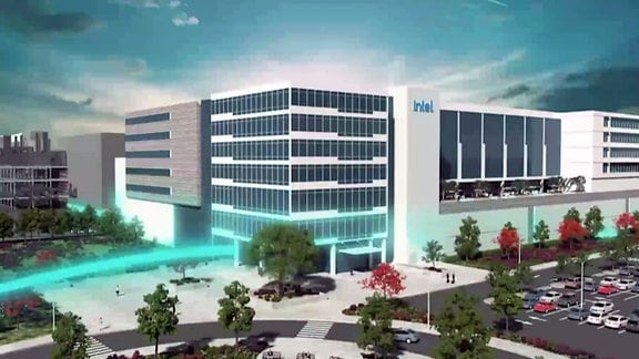 Illustration - geplantes Werksgebäude von Intel.