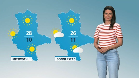 Stefanie Meißner moderiert das Wetter.