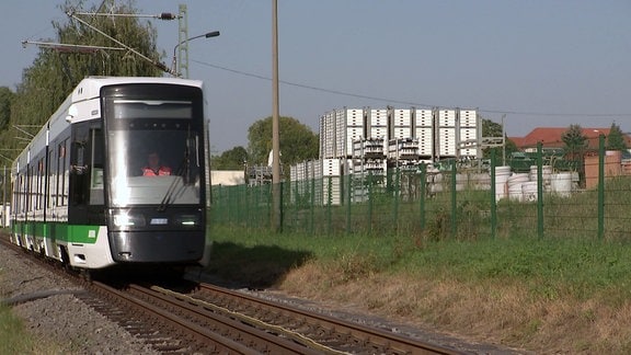 Straßenbahn in Fahrt