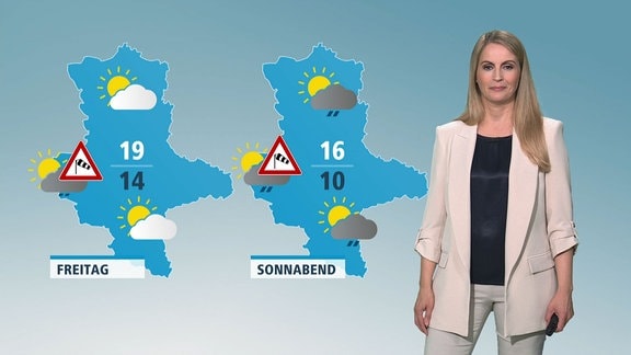 Susanne Langhans moderiert das Wetter.