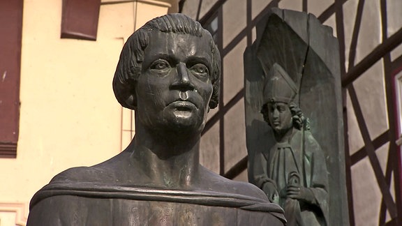 Statue des Theologen und Revolutionärs Thomas Müntzer in dessen Geburtsort Stolberg