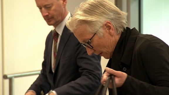 Brigitte Mang, ehemalige Direktorin der Kulturstiftung Dessau-Wörlitz, bei Gericht 