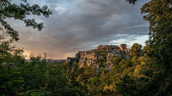 Burgruine Regenstein im Sonnenuntergang