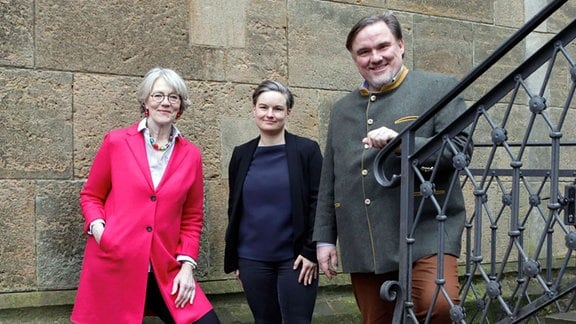 Martina de Maizière, Anna Schinzel, Friedbert Damm von der Stiftung Kunst und Musik für Dresden