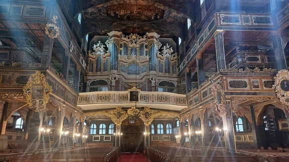 Blick auf eine von zwei Orgeln in der Friedenskirche von Świdnica Schweidnitz