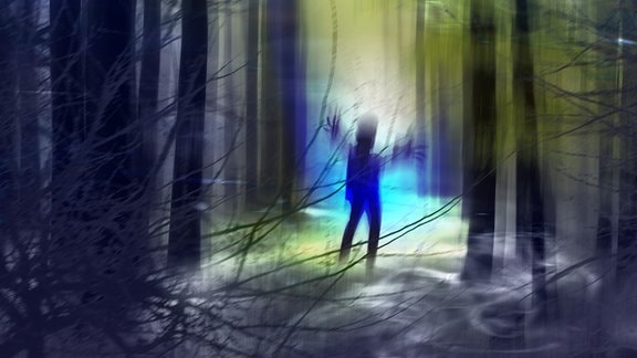 Illustration - eine Person im Wald