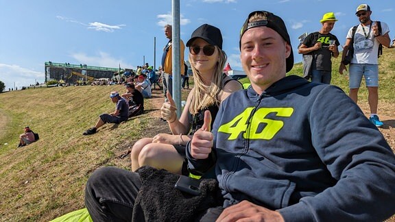 Fans und Besucher auf dem Sachsenring beim Motorrad Grand Prix 