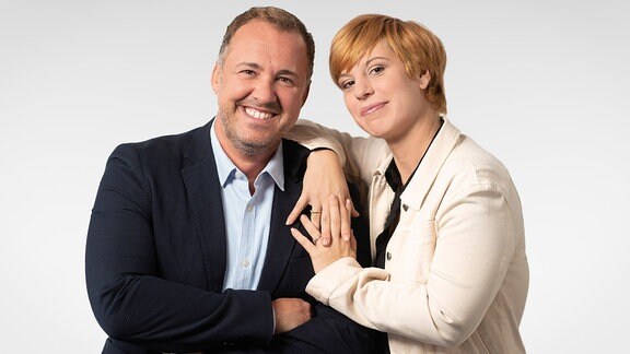 Silvio Zschage und Elena Pelzer, die Sachsenradio-Morgenmoderatoren