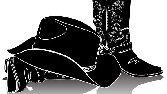 Illustration - Cowboy, Stiefel und Hut