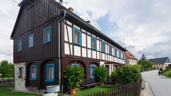 Umgebindehaus im Leutersdorfer Ortsteil Spitzkunnersdorf.
