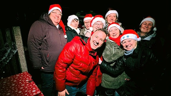 Silvio Zschage war mit der Weihnachtstour bei einer Nachbarschaftsfeier in Großröhrsdorf/OT Bretnig