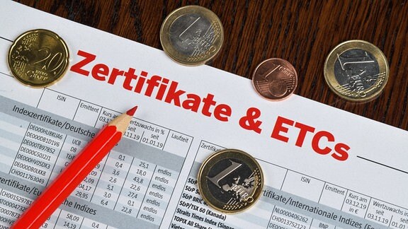 "Zertifikate & ETCs" steht in rot auf einem Dokument.