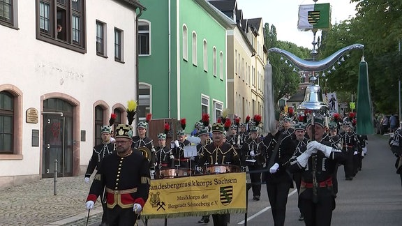 Bergmannparade in Schneeberg.