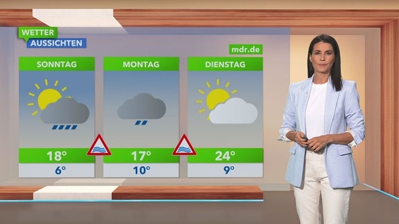 Stefanie Meißner moderiert das Wetter.