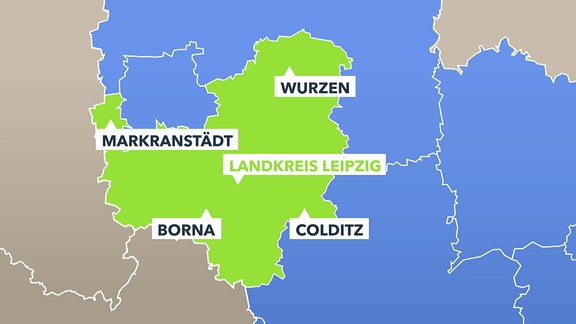 Karte vom Landkreis Leizpig